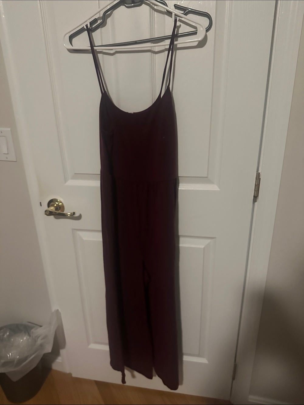 Athleta Women's Burgundy Spaghetti Strap Jumpsuit